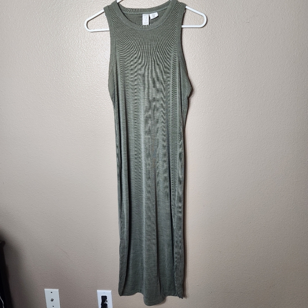 Joie Womens |XS| Rich Dye Olive Sleeveless Ribbed Modal Blend Maxi Dress